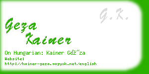 geza kainer business card